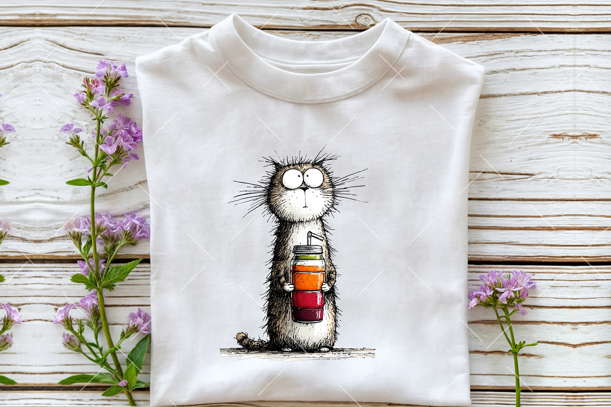 Whimsical Summer Cat Clipart, an Illustration by OK Design (Photo 5 of 6)