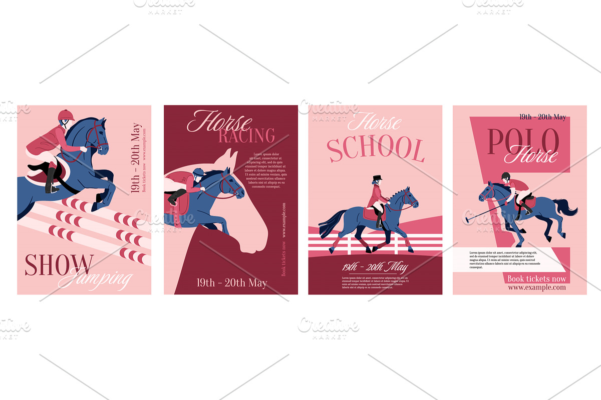 Equestrian sport posters. Horse, an Animal Illustration by winwin.art