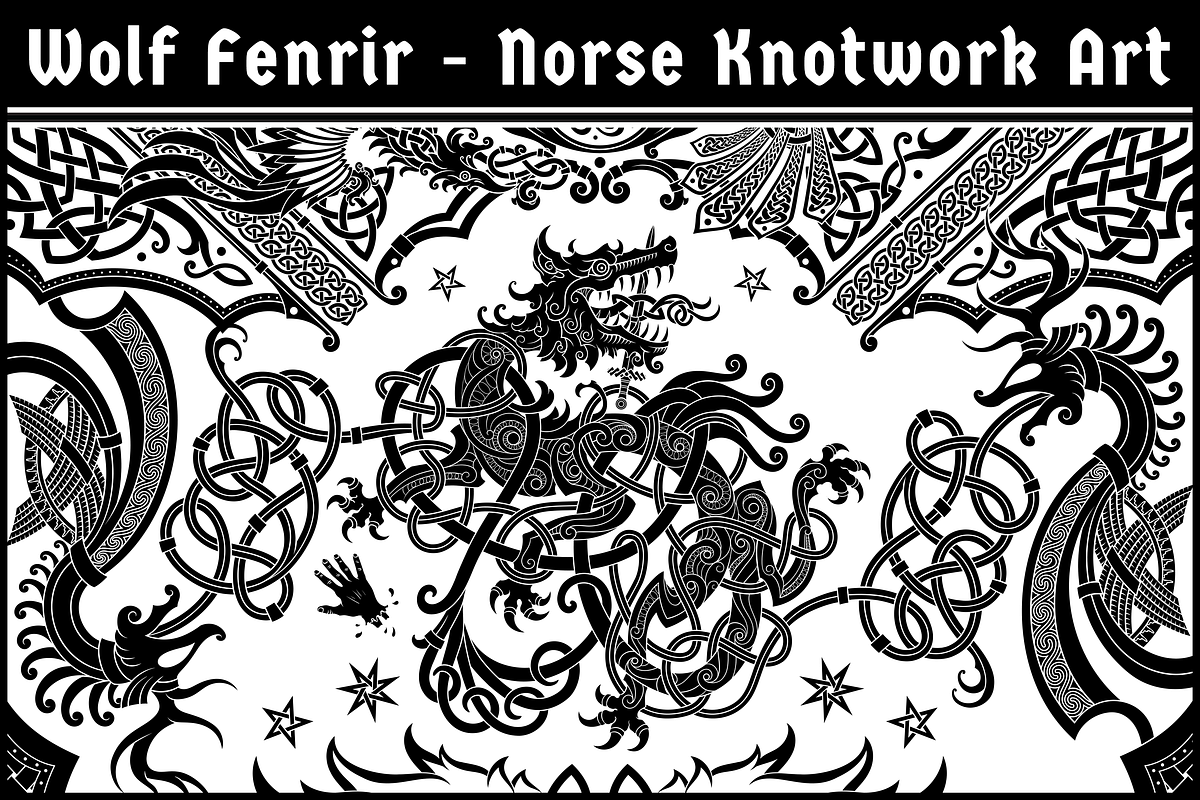 Viking Wolf, Fenrir Knotwork Art, a Decorative Illustration by Abysm Internal (Photo 1 of 4)