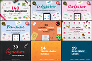 1200 Premade Logos Mega Bundle, a Branding & Logo Template by XpertgraphicD (Thumbnail 4 of 60)
