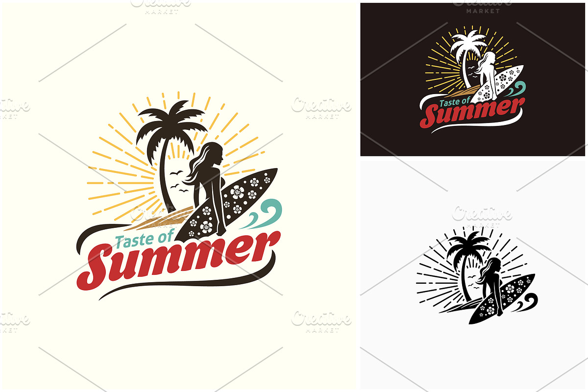 Sea Surfboard Woman Summer Surf Logo, a Branding & Logo Template by Enola99d (Photo 2 of 2)