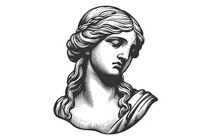 Classical Greek Statue Line Art, a Person Illustration by AlexArt