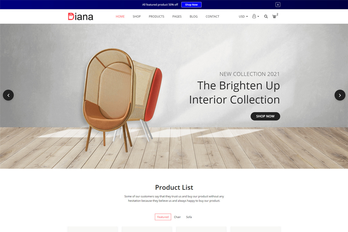 Furniture Store eCommerce Template, a Bootstrap Template by HasThemes (Photo 3 of 3)