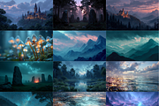 Magical Fantasy Landscape Wallpaper, a Background Graphic by LA Design (Thumbnail 4 of 10)