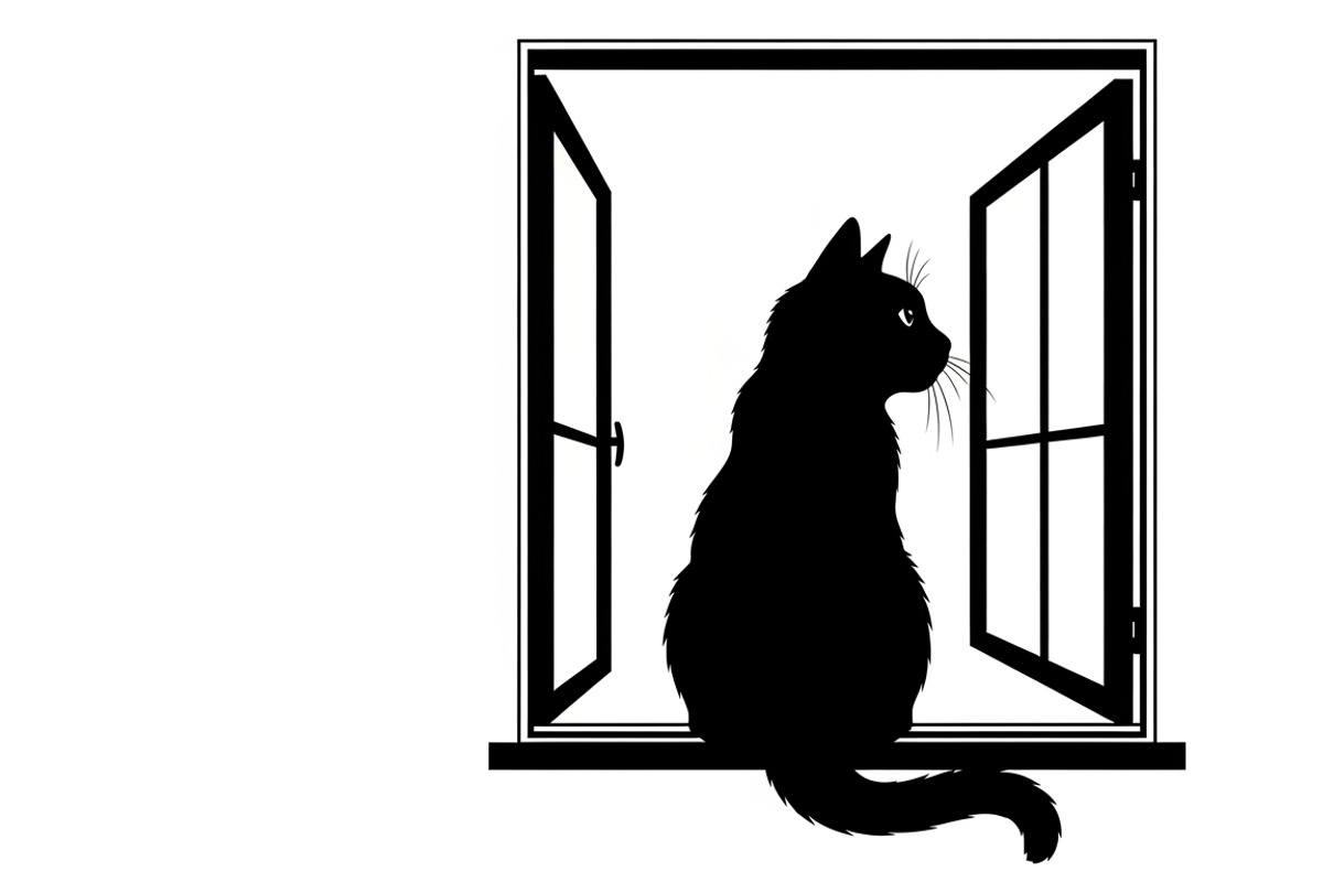 cat sitting by window silhouette, an Illustration by Amazin_art (Photo 19 of 25)
