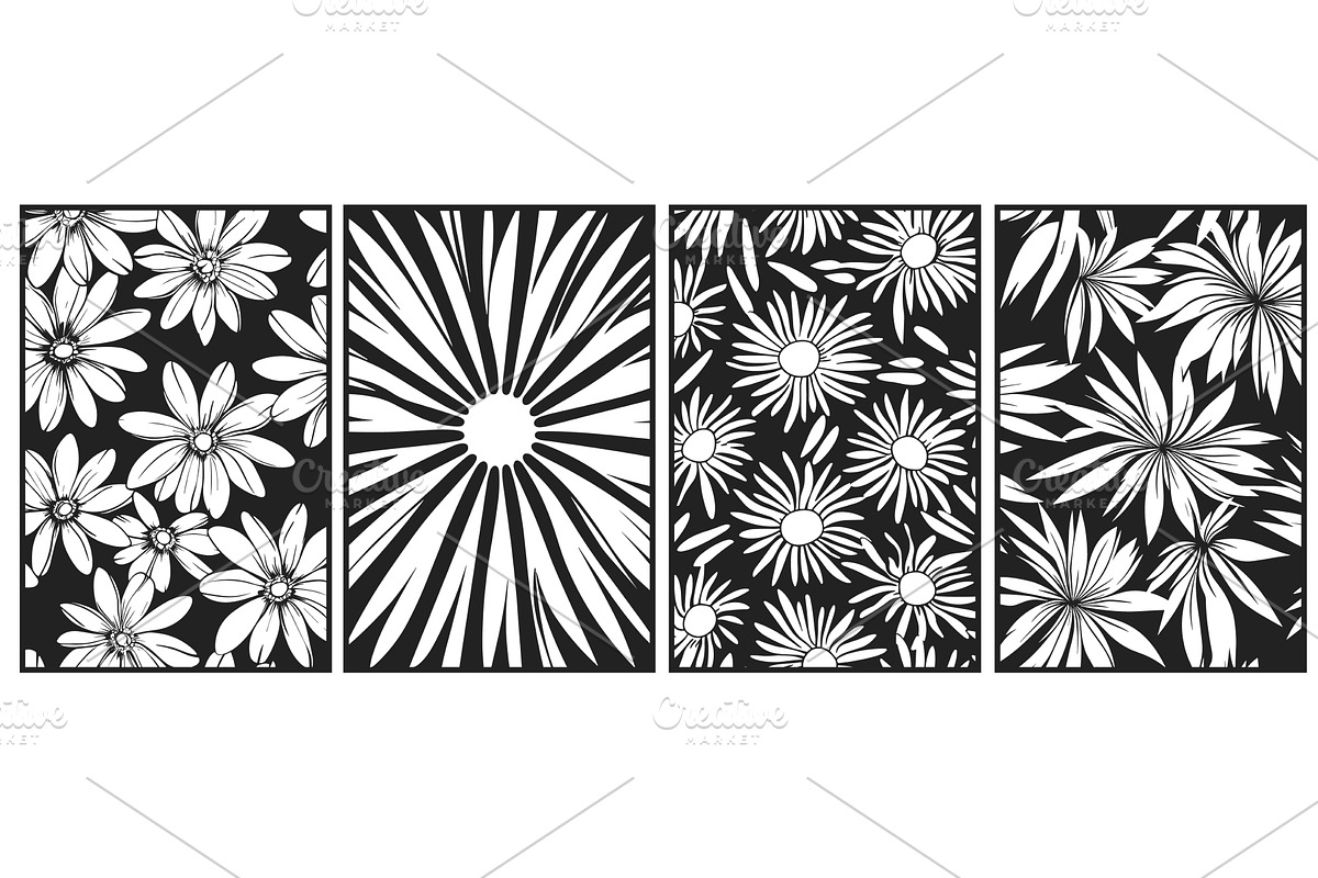 Abstract flower black and white, an Object Illustration by Valerie Bodnar