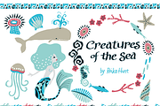 Creatures of the Sea - Clip Art Set, an Object Graphic by reika (Thumbnail 1 of 2)