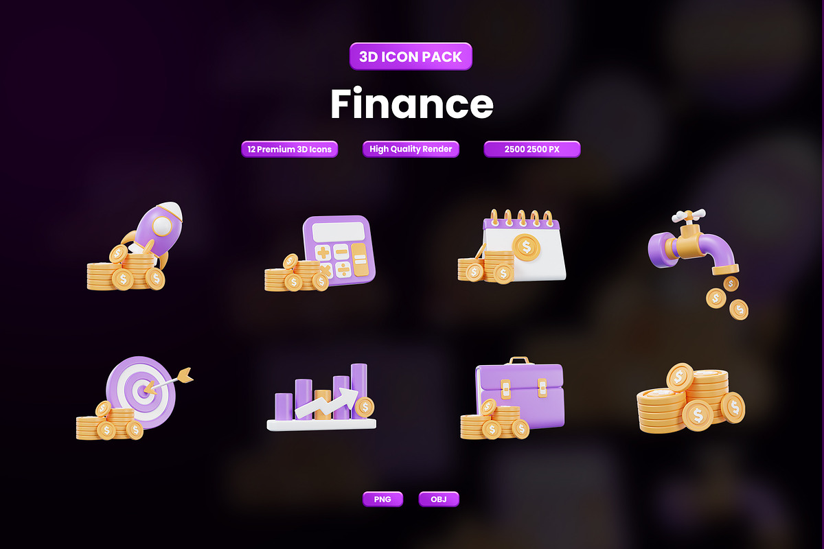 Finance 3D Icon Pack, an Object Graphic by Artnivora.Std (Photo 1 of 4)