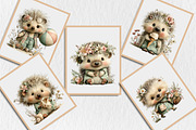 Whimsical Summer Hedgehog Clipart, a Seasonal Illustration by Rose Art (Thumbnail 5 of 6)