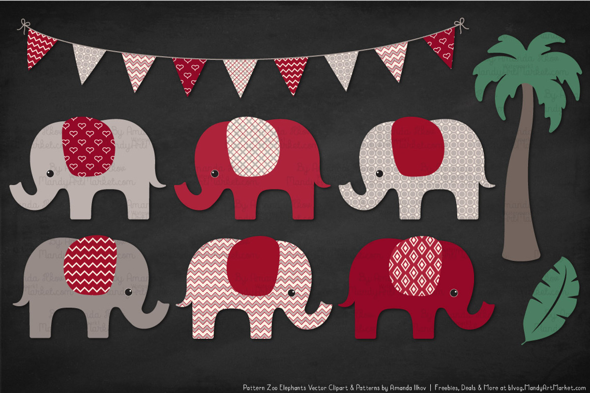 Ruby Red Elephant Clipart, an Illustration by Amanda Ilkov (Photo 3 of 4)