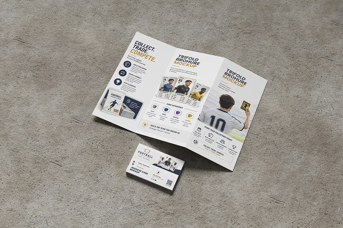 Card and Trifold Brochure Mockup, an Advertising Mockup by My Code Std (Photo 2 of 3)