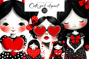 Cute Girl Clipart, an Illustration by CreationArt (Thumbnail 1 of 5)