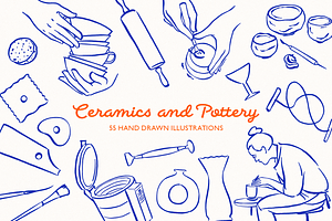Pottery & Ceramics Illustration Set, a Person Illustration by Studio Papercuts