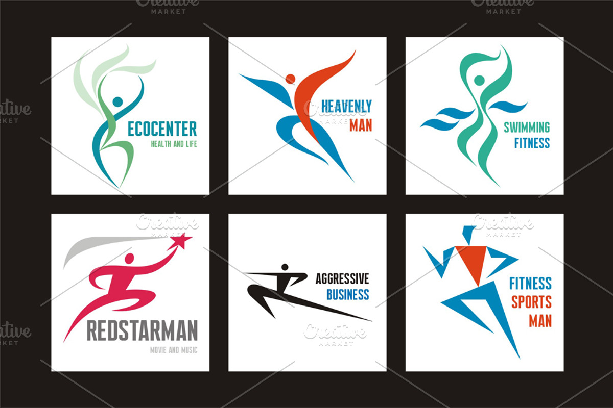 6 People Logo Signs, a Branding & Logo Template by serkorkin