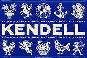 BN Kendell + Extras, a Sans Serif Font by Bnick (Thumbnail 1 of 12)