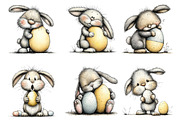 Quirky easter bunny bundle, an Illustration by SinaCreation (Thumbnail 4 of 11)