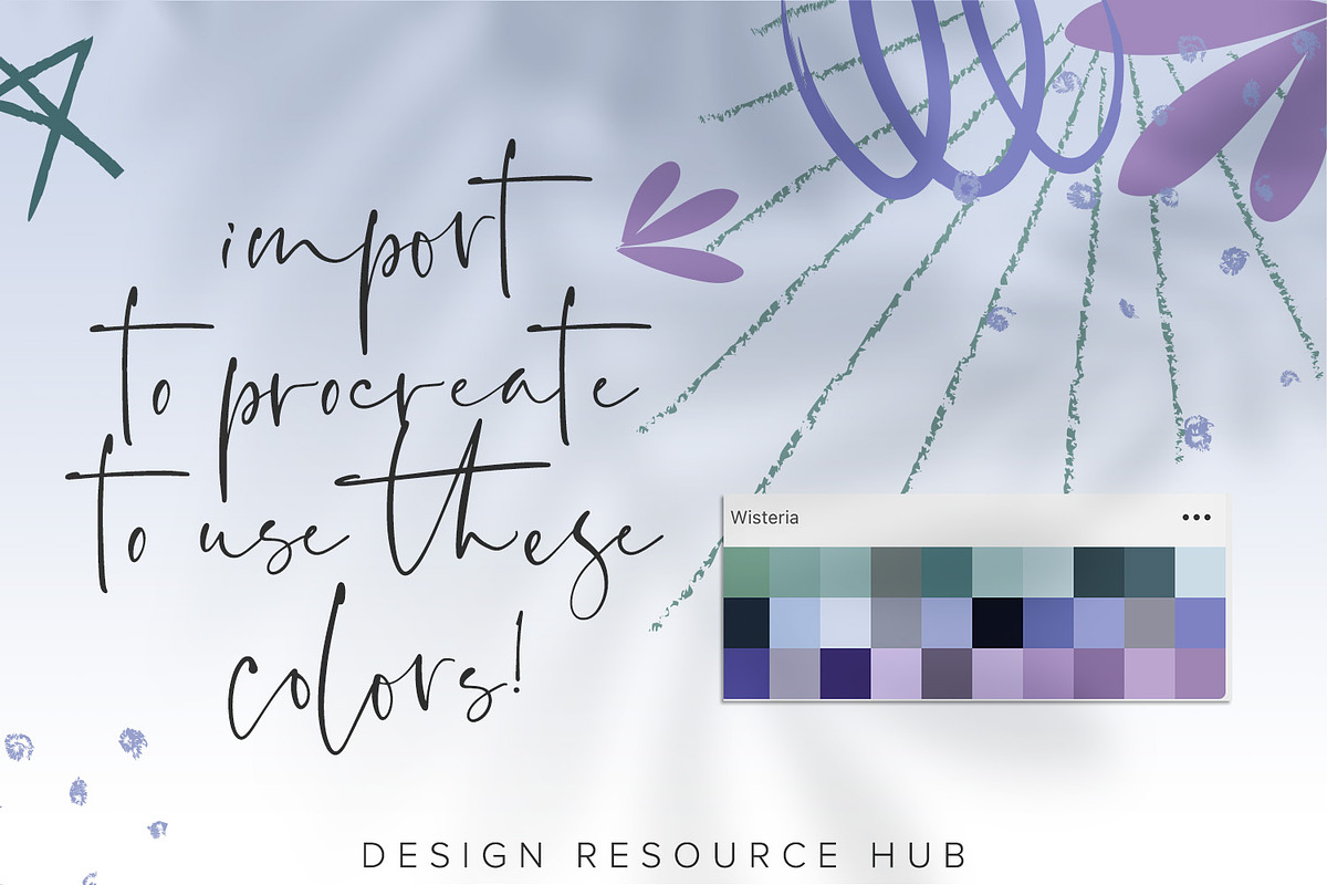 Wisteria Procreate Palette, a Palette Add-On by Design Resource Hub (Photo 3 of 3)