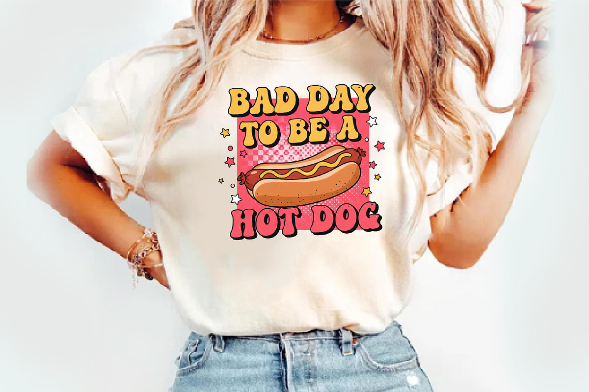 Bad Day to Be a Hot Dog T-Shirt, an Illustration by Watercolor design (Photo 2 of 3)