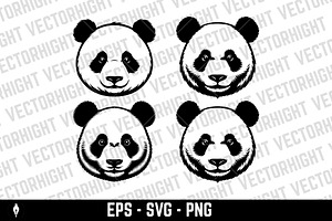 Panda head icons, an Animal Illustration by Vectorhight