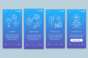 Product advantages mobile app pages, an App Template by IMG Visuals
