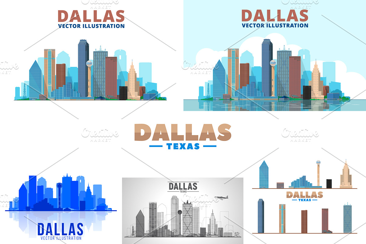 Dallas Texas skyline illustration, an Illustration by Sky and glass (Photo 1 of 6)