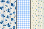 Blue Floral Pattern Set, a Pattern Graphic by Libby Wishes (Thumbnail 4 of 5)