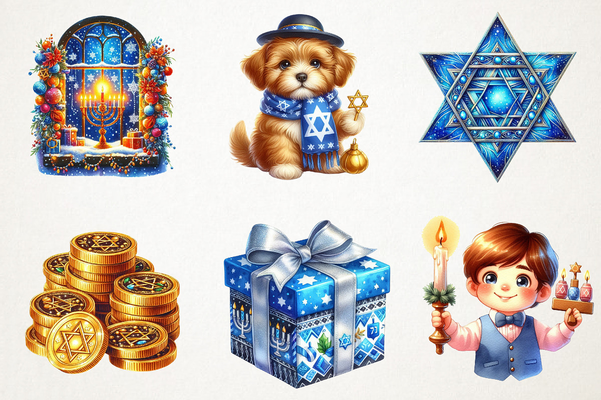 Holiday Hanukkah Clipart PNG Clipart, an Illustration by RobertsArt (Photo 6 of 7)