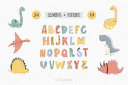 Cute Dinosaur clipart & ABC, an Object Graphic by Cuteanny Design (Thumbnail 1 of 5)