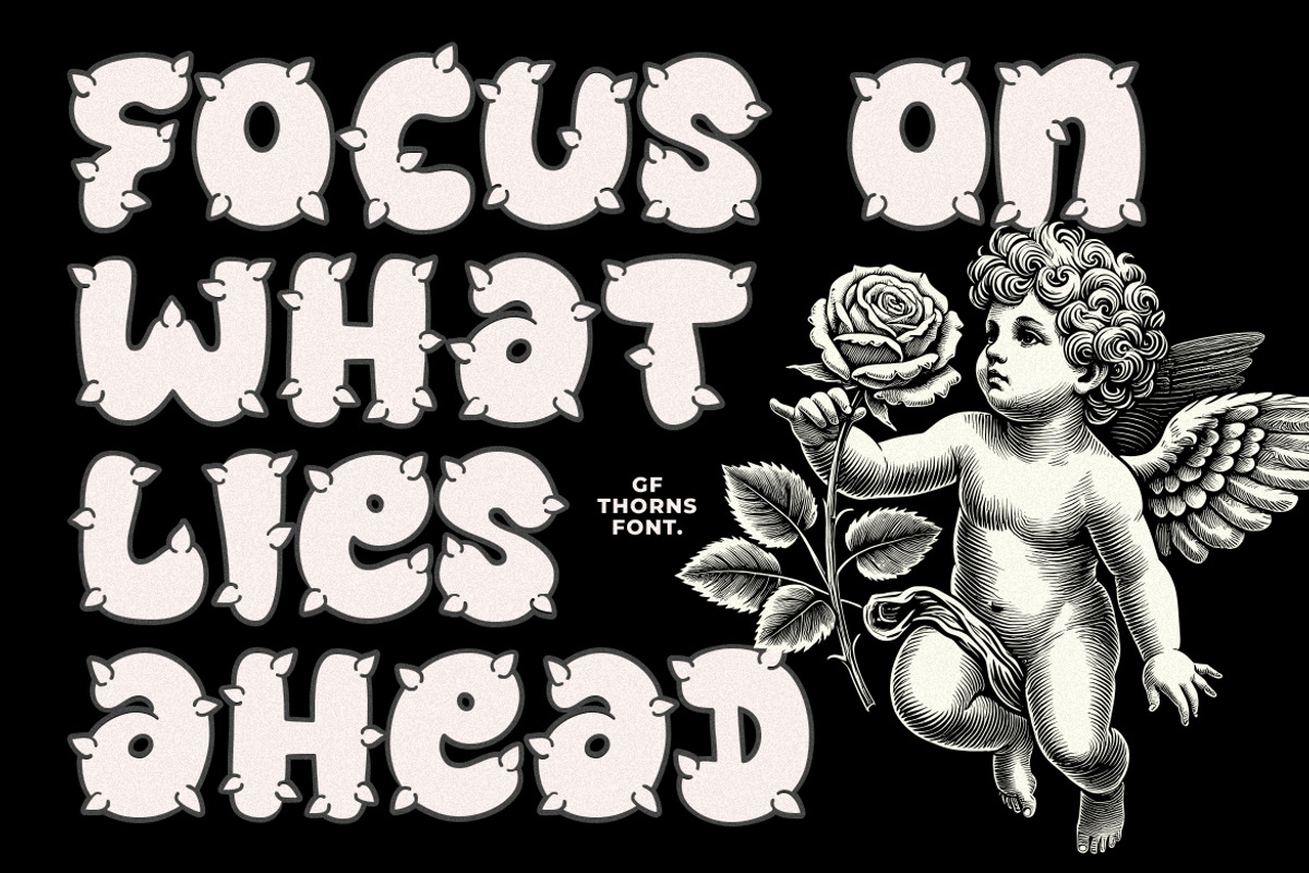 Groovy Thorns - Spiny Display Font, a Symbol Font by GroovyFontCo (Photo 4 of 8)