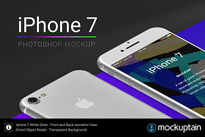 Iphone 7 Mockup Isometric White