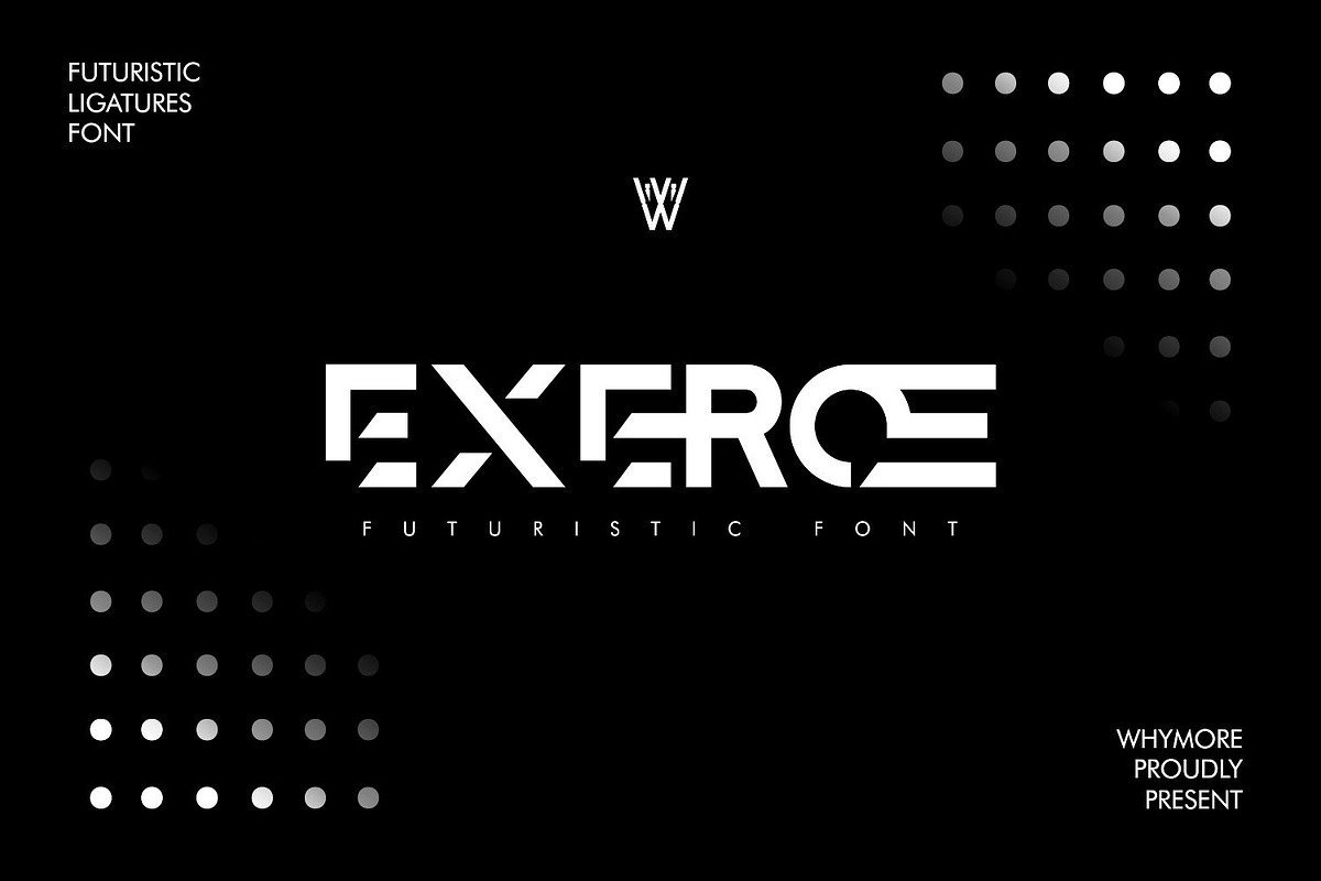 Exeroe Font | Futuristic Bold Font, a Sans Serif Font by WhymoreArt (Photo 1 of 10)