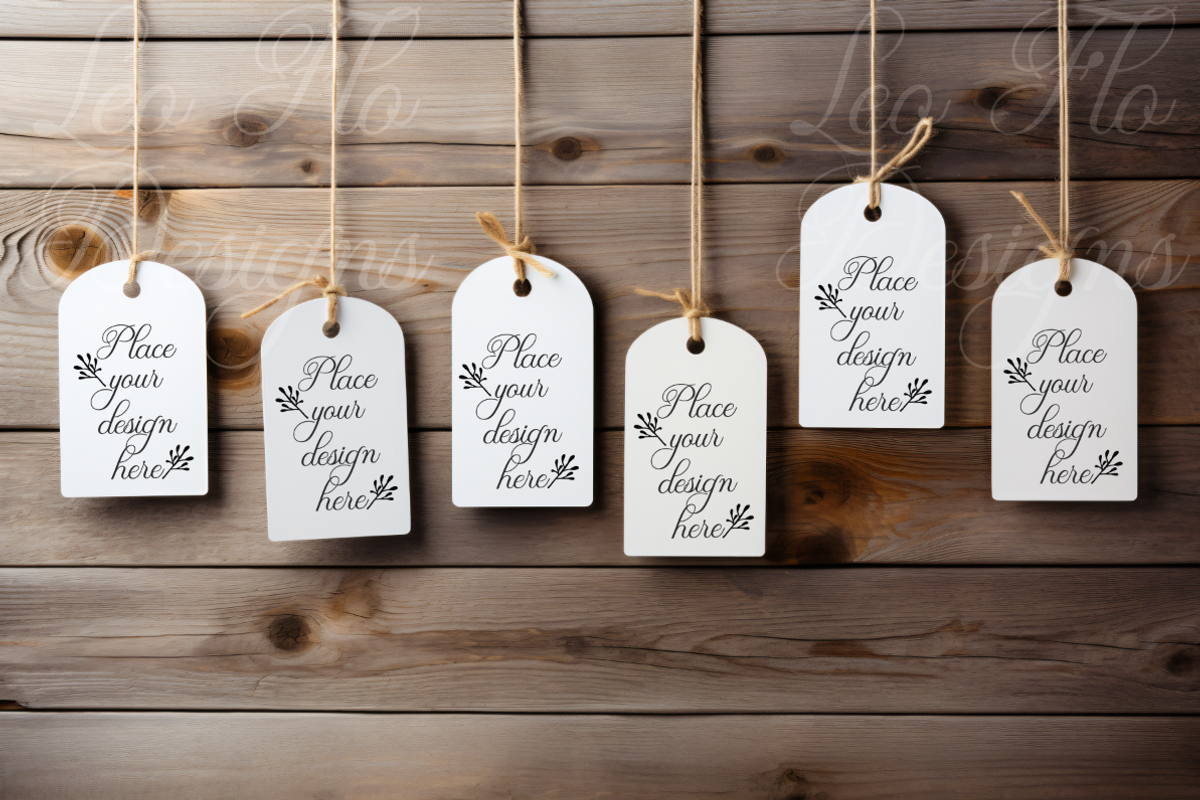 Multiple tags gift tag mockups photo, a Stationery Template by Leo Flo Mockups