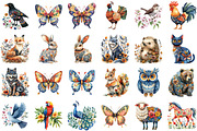 Folk Art Animals Birds Butterflies P, an Illustration by Sublimation Artist (Thumbnail 2 of 6)