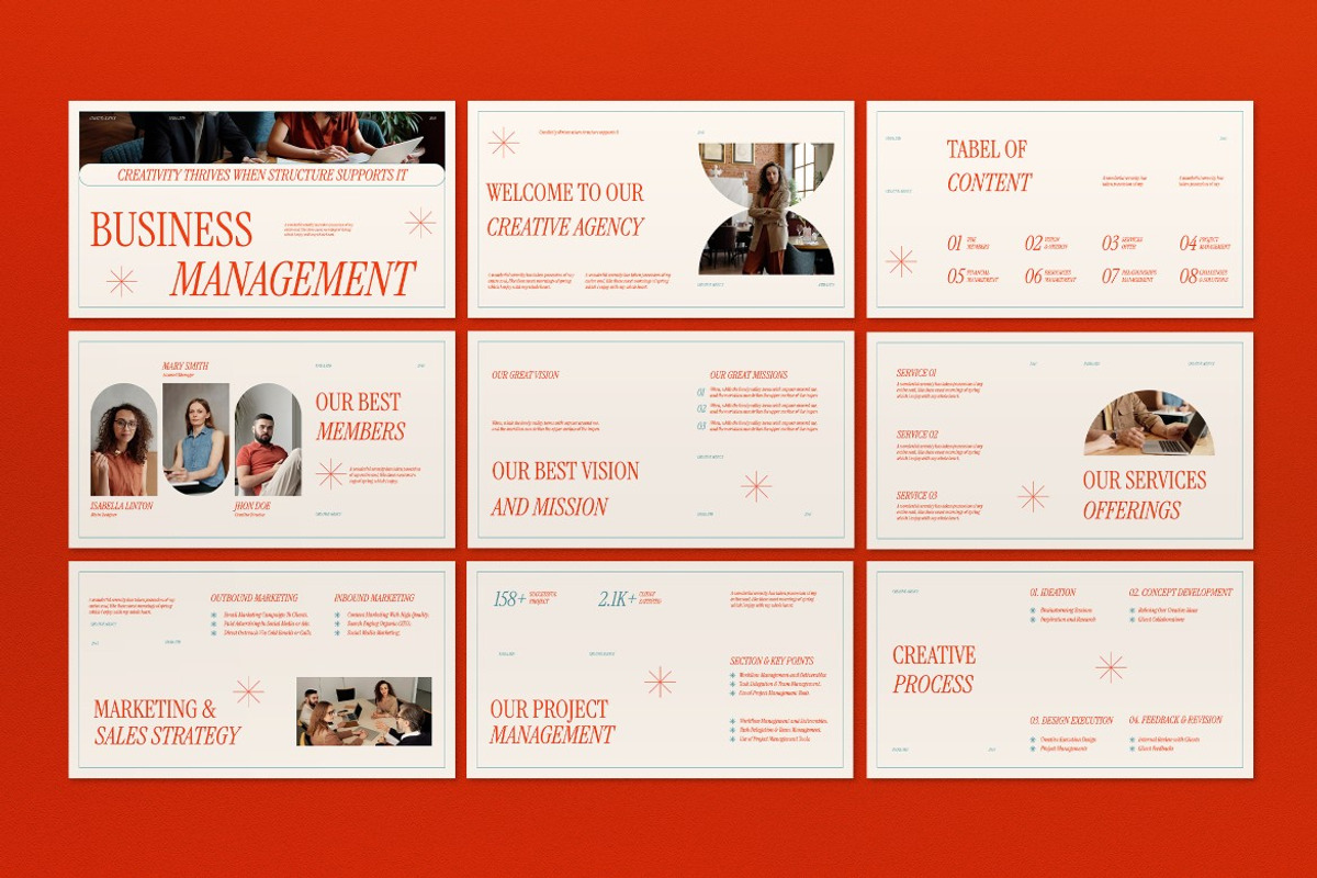 Orange Business Management PPT, a Presentation Template by graphicook (Photo 2 of 4)