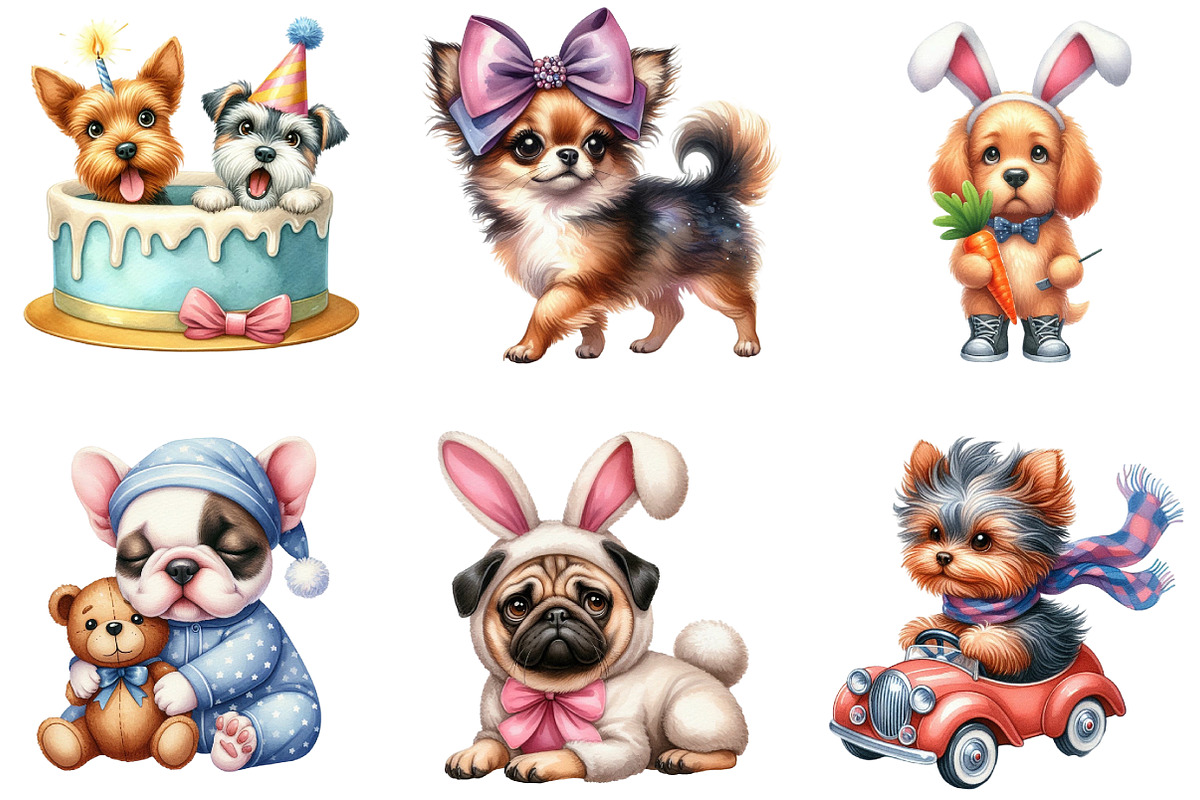 Funny Dog Sublimation Clipart, an Illustration by DreamArtGraphic (Photo 4 of 5)