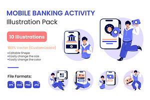 Mobile Banking Activity Illustration, a Finance Illustration by Moonstd