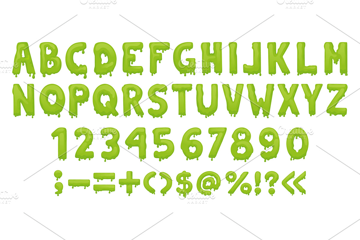 Slime letters. Liquid alphabet, an Object Illustration by Valerie Bodnar