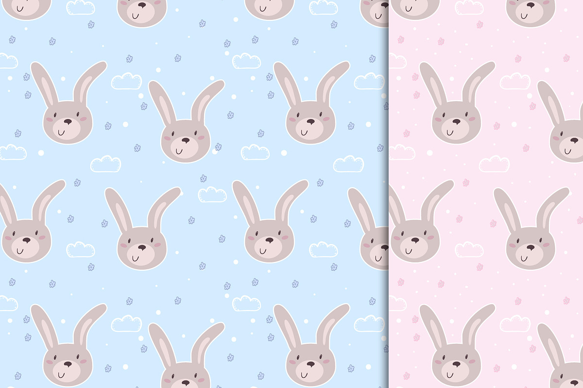 Cute rabbits patterns colection!, a Pattern Graphic by Irene_Boiko_ART (Photo 21 of 21)