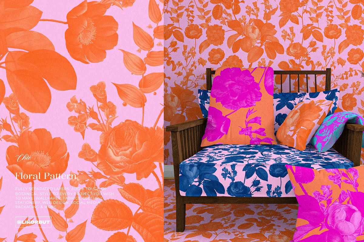 Elegant Vintage Floral Pattern, a Pattern Graphic by likorbut (Photo 4 of 12)