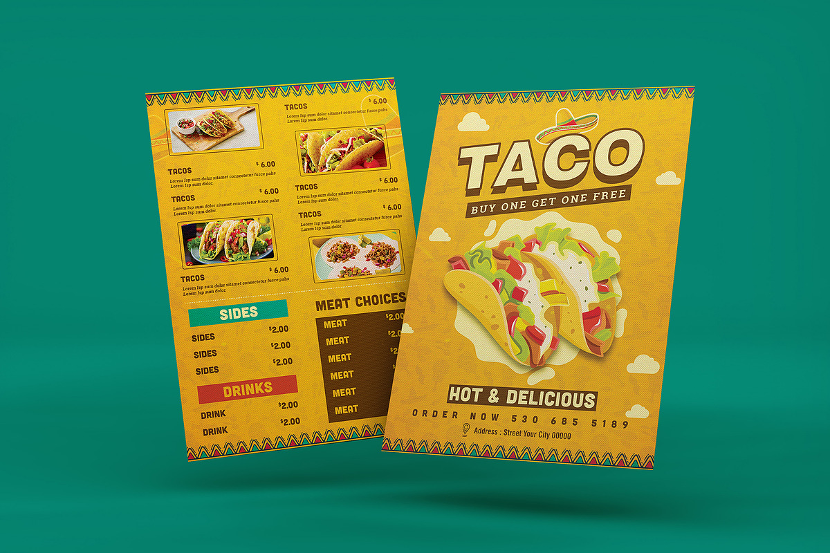 Mexican food Menu & Flyer Templates