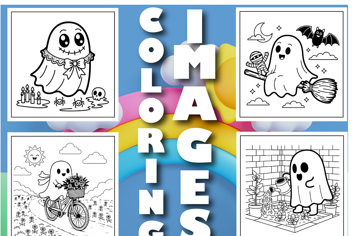 Ghost Moments Coloring Book for Kids, a Seasonal Illustration by Design Zone (Photo 3 of 5)