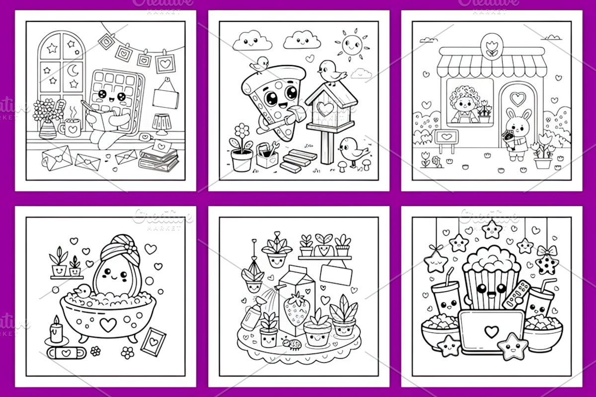 Foodie Cuties Bold Easy Coloring, a Food Illustration by Design Station (Photo 2 of 4)