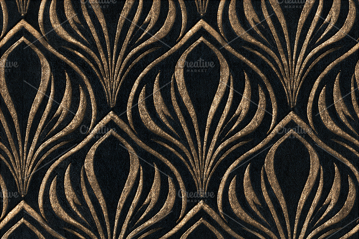 Seamless pattern art deco seamless pattern showcasing gold styli, a Pattern Graphic by Studio ANNA