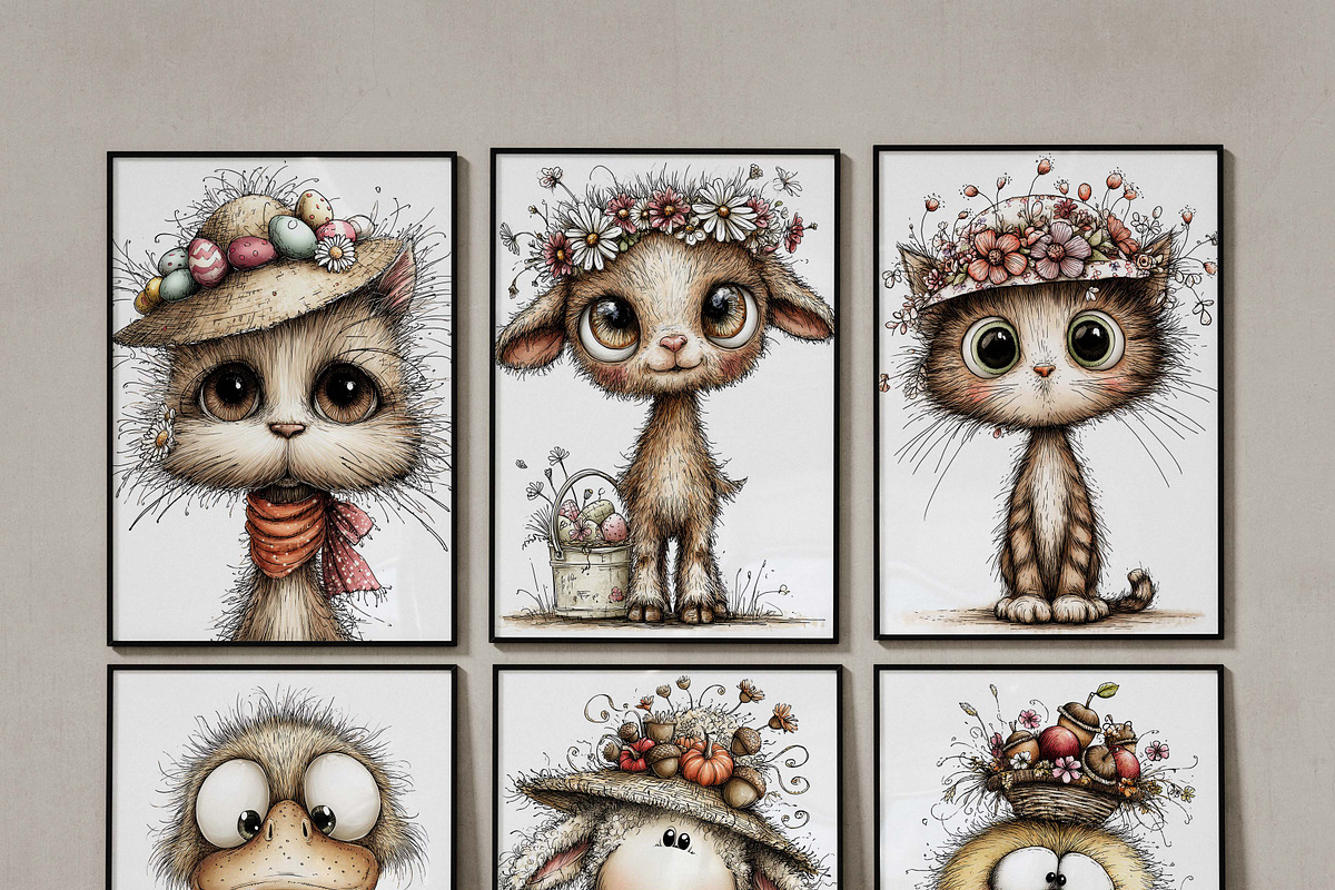 Whimsical Easter Clipart Spring face, an Illustration by one-touch (Photo 6 of 7)