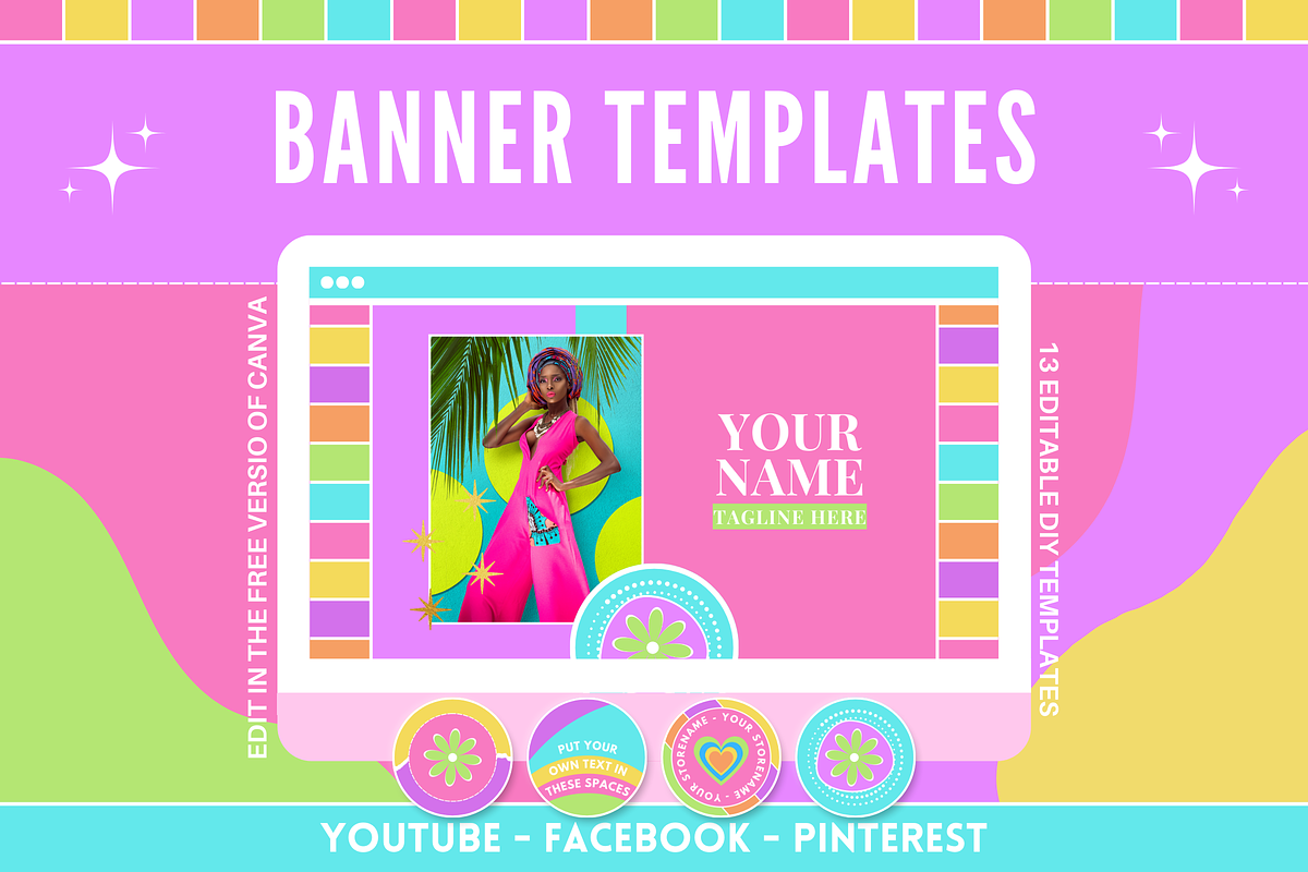 Colorful Social Media Banners, a Social Media Template by SunshineStudioBoutique (Photo 1 of 9)