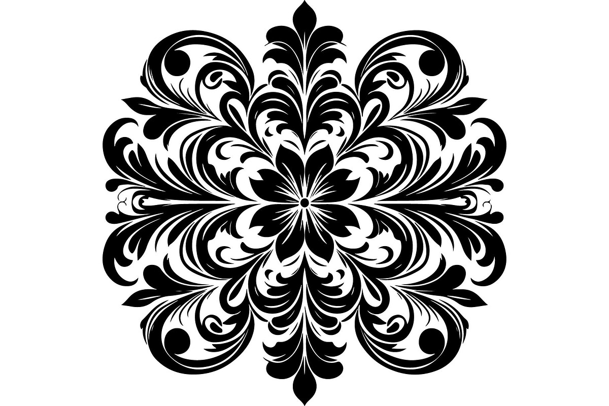 Baroque Black Floral Ornament Set, an Object Graphic by Designer_Momina (Photo 10 of 13)