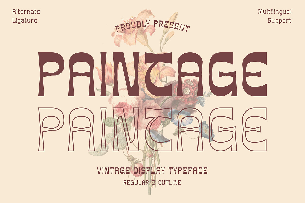 Paintage Paintage - Vintage Display, a Sans Serif Font by AQR Studio (Photo 1 of 8)
