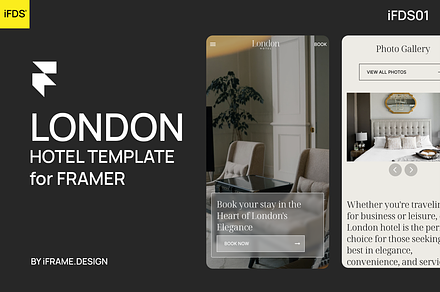 LONDON HOTEL - FRAMER TEMPLATE, a Landing Page Template by iframe fonts