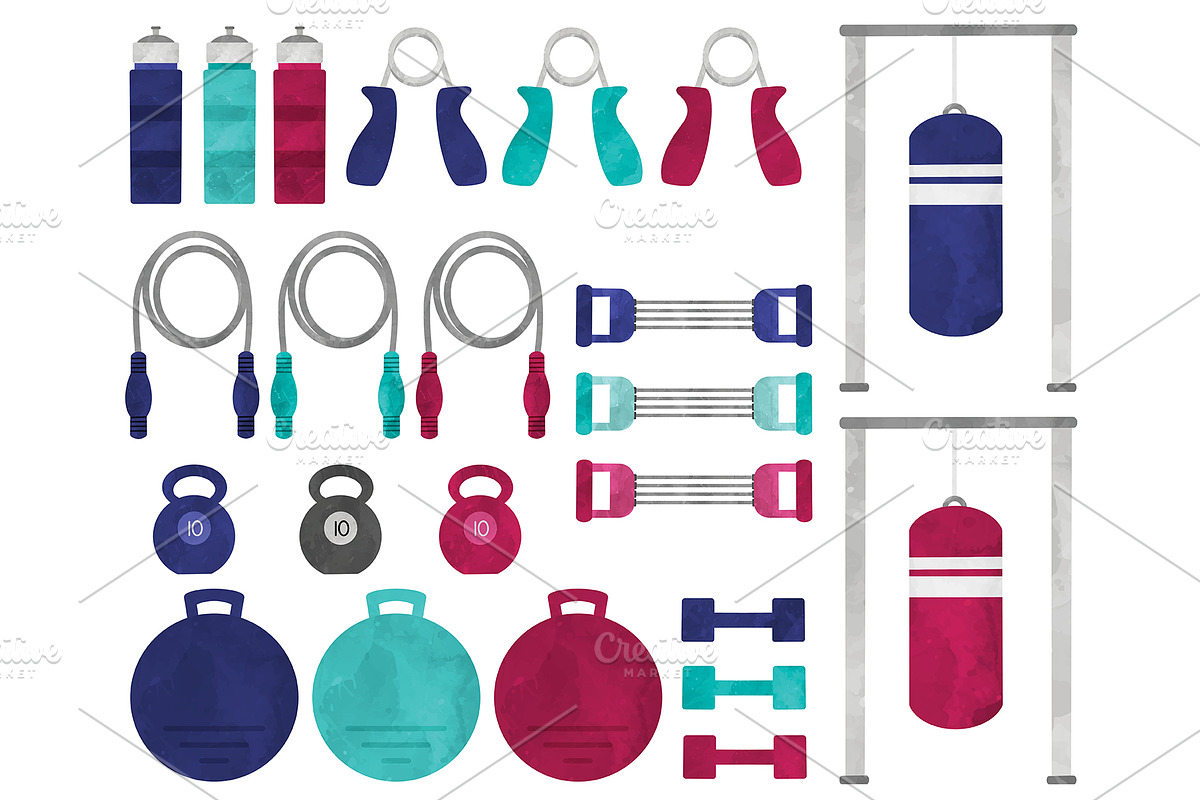 Fitness Workout Clip Art, an Illustration by SugarPickle Clip Art (Photo 3 of 3)