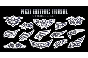 Y2K neo tribal gothic tattoo, a Decorative Illustration by Vector Tradition